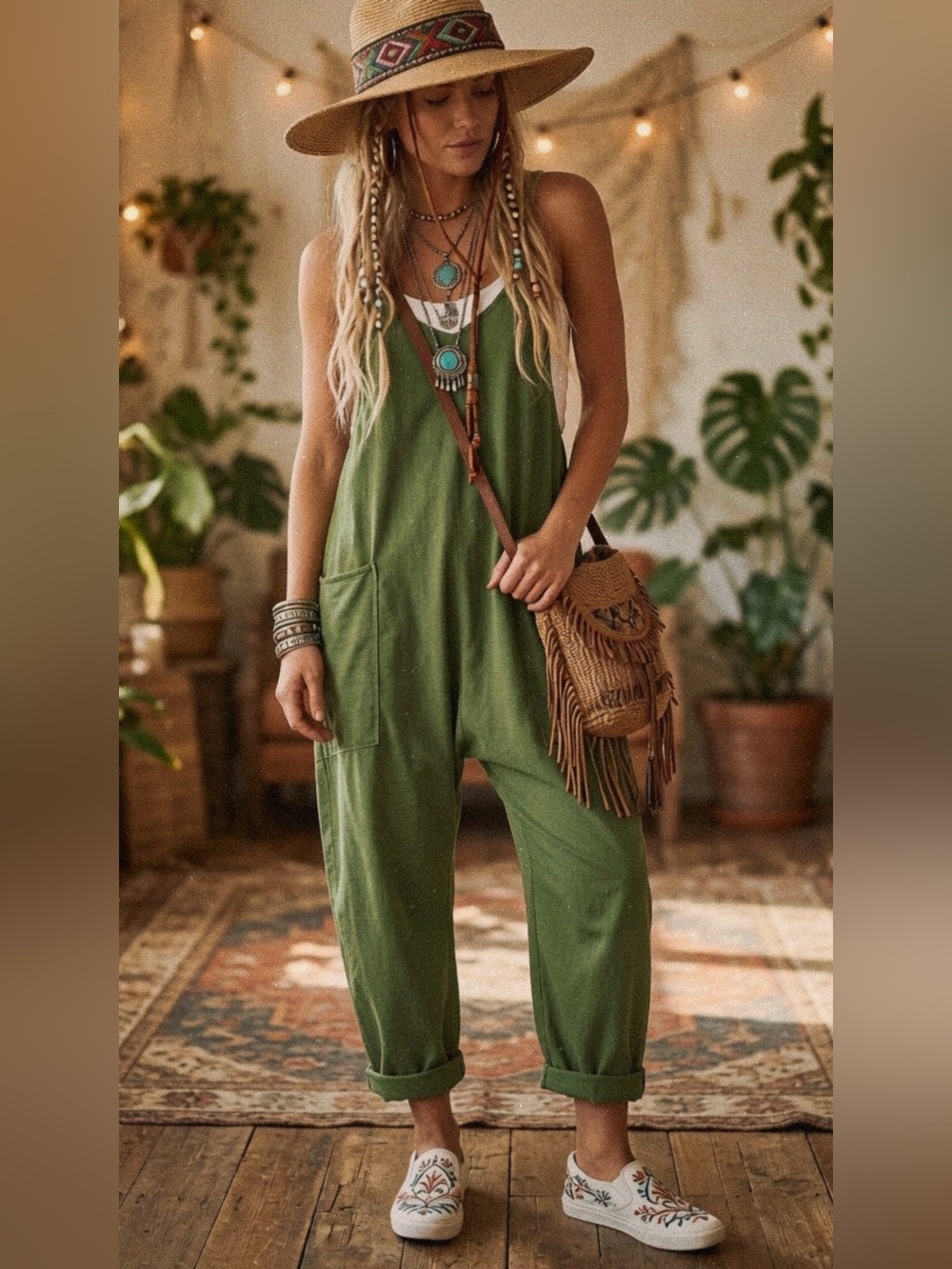 NWT NEW Women’s Army Green stretchy Jumpsuit Overalls LARGE - Picture 2 of 2